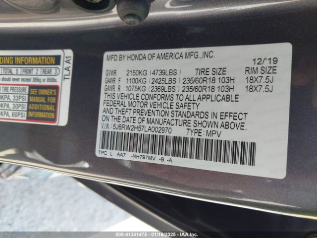 5J6RW2H57LA002970 Honda Cr-v Awd Ex