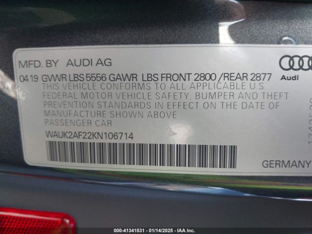 WAUK2AF22KN106714 Audi A6 55 Premium