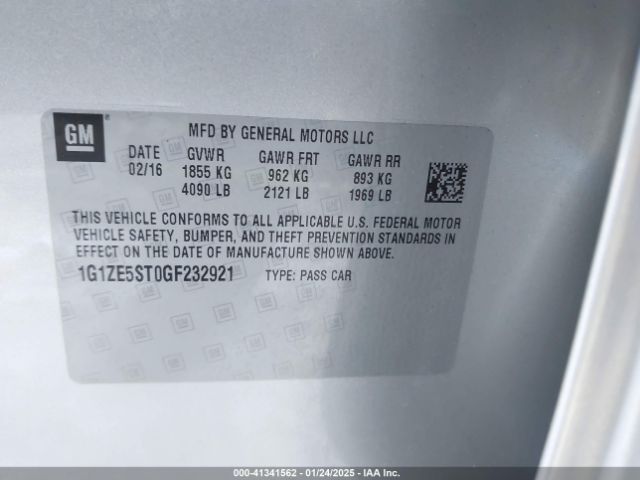 1G1ZE5ST0GF232921 Chevrolet MALIBU 1LT