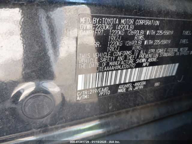 JTEAAAAHXMJ026192 Toyota Venza Limited