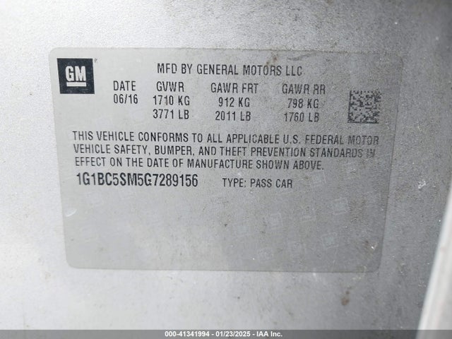 Chevrolet Cruze Ls Auto 2016 1G1BC5SM5G7289156 Image 9