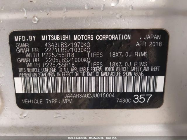 2018 MITSUBISHI OUTLANDER SPORT JA4AR3AU2JU015004 Photo 8