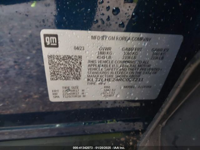 KL77LHE24RC027211 Chevrolet Trax Fwd Lt