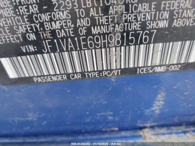 JF1VA1C69H9815767 Subaru WRX