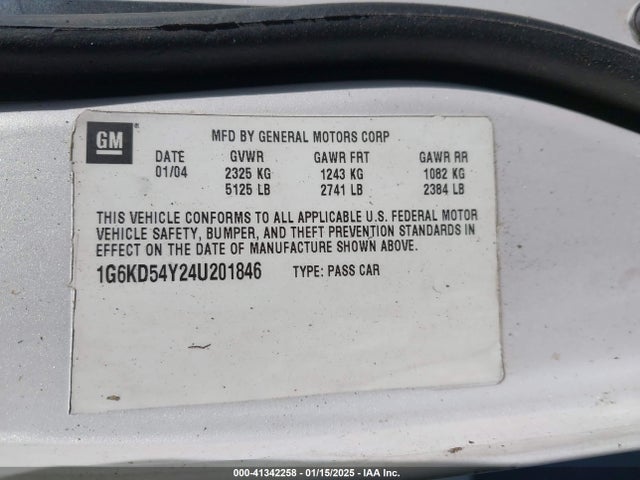 2004 CADILLAC DEVILLE 1G6KD54Y24U201846 Photo 8