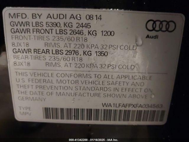 WA1LFAFPXFA034563 Audi Q5 2.0t Premium