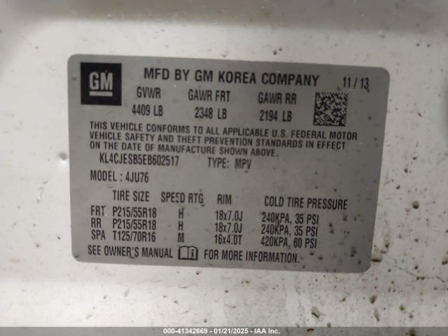 KL4CJESB5EB602517 Buick Encore