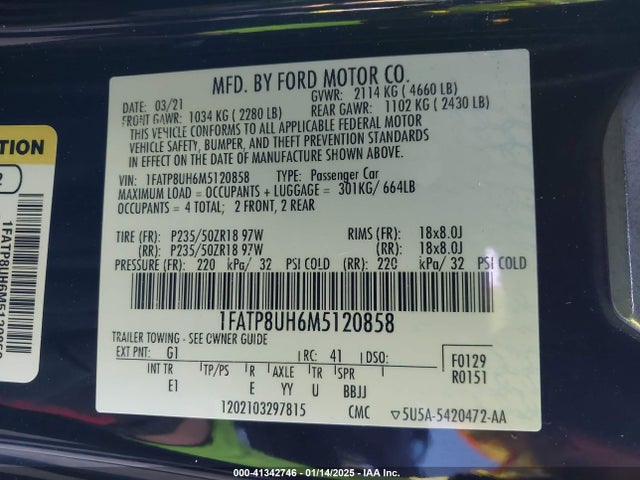 Ford Mustang Ecoboost Premium 2021 1FATP8UH6M5120858 Image 9