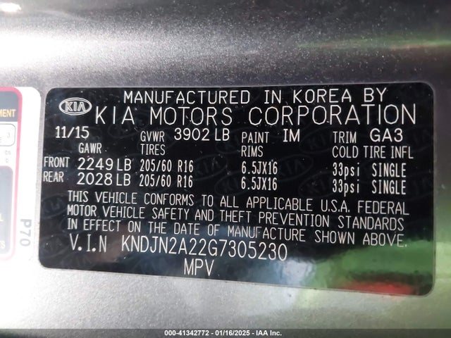 KIA Soul 2016 KNDJN2A22G7305230 Image 9