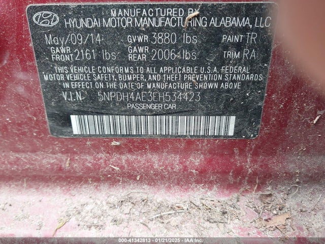Hyundai ELANTRA SE 2014 5NPDH4AE3EH534423 Image 9