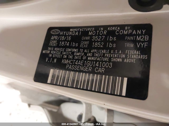 Hyundai ACCENT SE 2016 KMHCT4AE1GU141003 Image 9