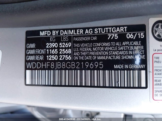 WDDHF8JB8GB219695 Mercedes-Benz E 350 4matic