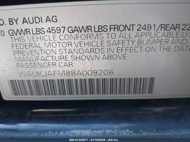2011 AUDI A3 WAUKJAFM8BA009206 Photo 8