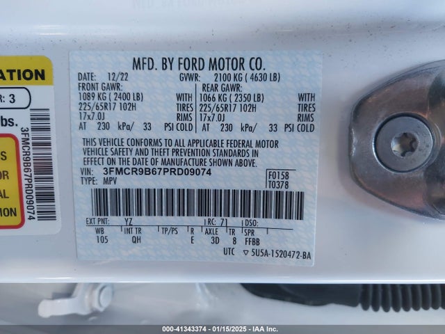 Ford Bronco Sport Big Bend 2023 3FMCR9B67PRD09074 Image 9