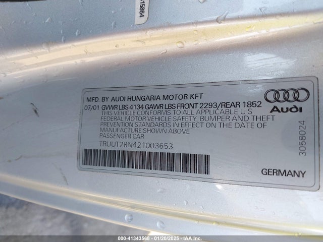 2002 AUDI TT TRUUT28N421003653 Photo 8