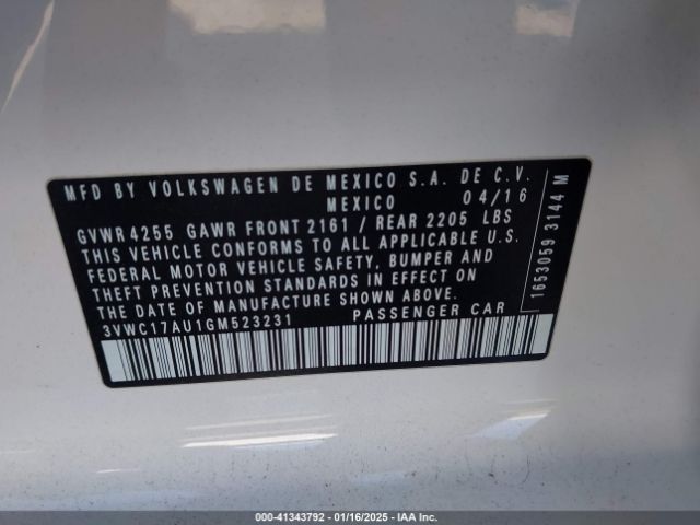 3VWC17AU1GM523231 Volkswagen Golf Sportwagen Tsi Limited Edition