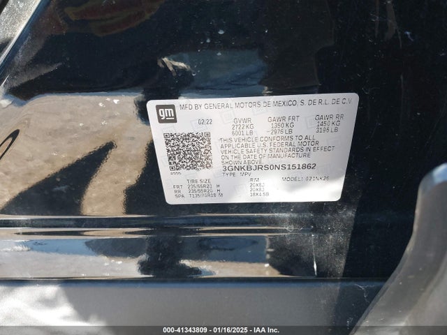 3GNKBJRS0NS151862 Chevrolet Blazer Awd 3lt
