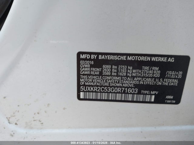 BMW X5 2016 5UXKR2C53G0R71603 Image 9