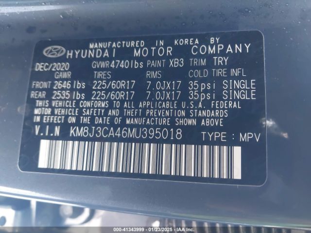 KM8J3CA46MU395018 Hyundai Tucson Value