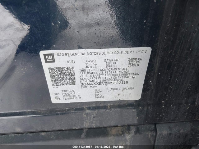 Chevrolet Equinox Awd Premier 2021 3GNAXXEV2MS137119 Image 9