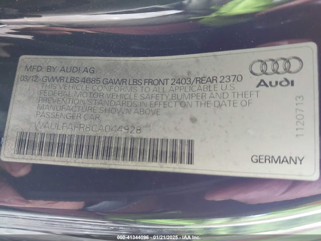 2012 AUDI A5 WAULFAFR8CA044928 Photo 8