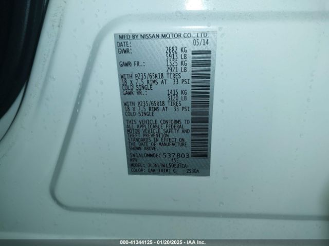 5N1AL0MM0EC537803 Infiniti QX60