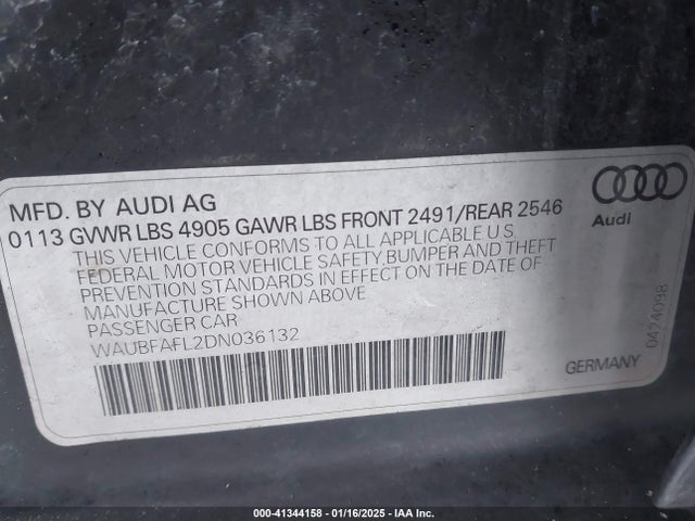 2013 AUDI A4 WAUBFAFL2DN036132 Photo 8