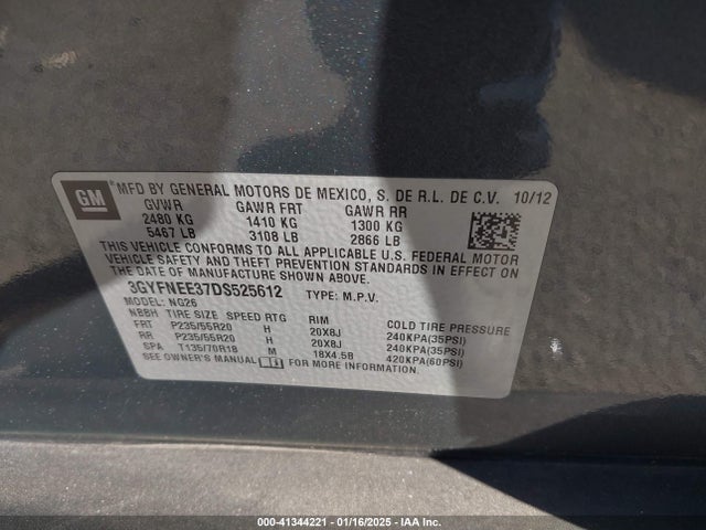 2013 CADILLAC SRX 3GYFNEE37DS525612 Photo 8