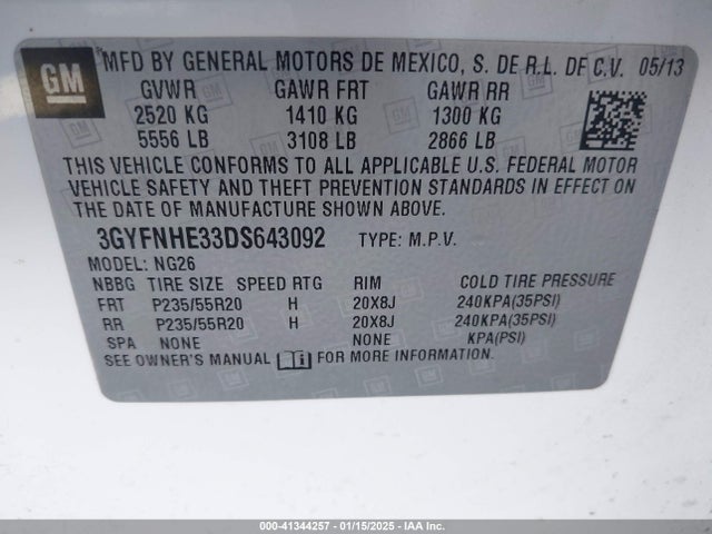 2013 CADILLAC SRX 3GYFNHE33DS643092 Photo 8