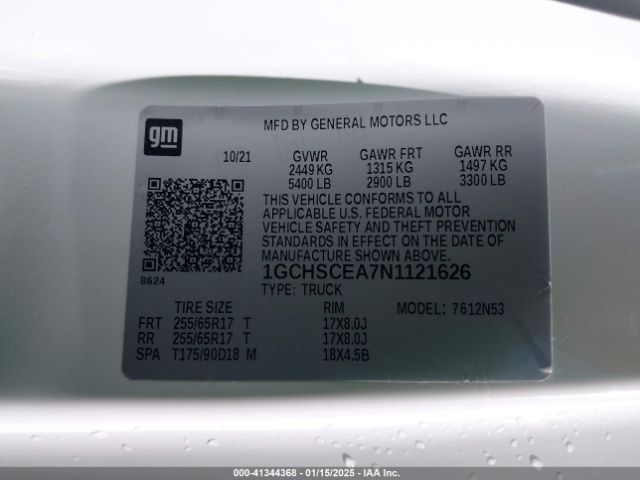 1GCHSCEA7N1121626 Chevrolet Colorado 2wd  Long Box Lt
