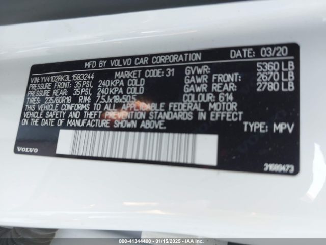 YV4102RK3L1583244 Volvo Xc60 T5 Momentum