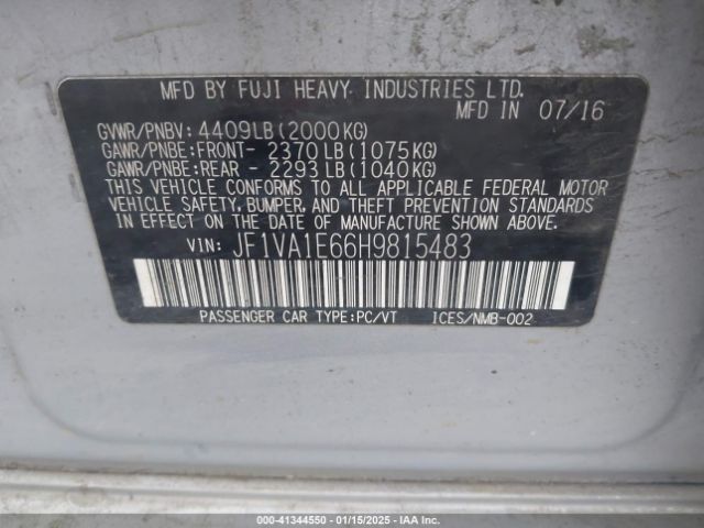 JF1VA1E66H9815483 Subaru Wrx Premium