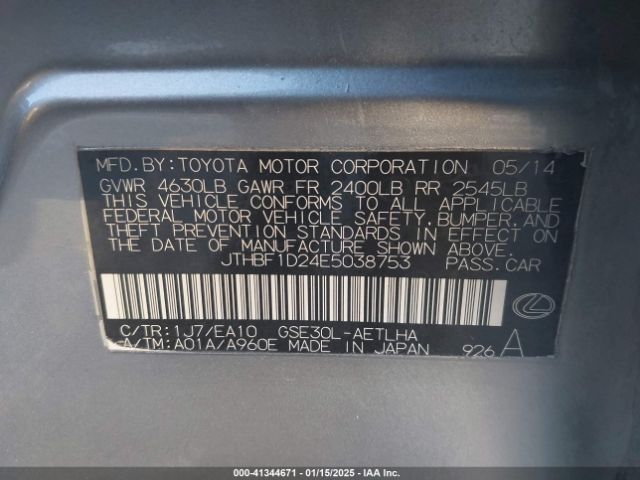 JTHBF1D24E5038753 Lexus IS 250