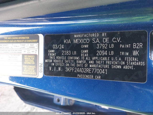 KIA Forte Lxs 2024 3KPF24AD2RE770041 Image 9
