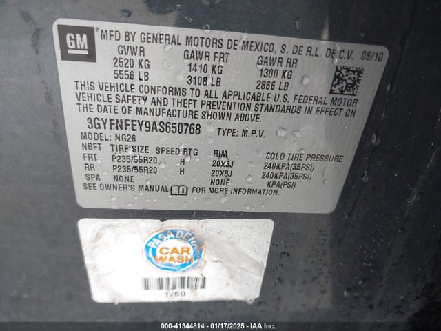 2010 CADILLAC SRX 3GYFNFEY9AS650768 Photo 8