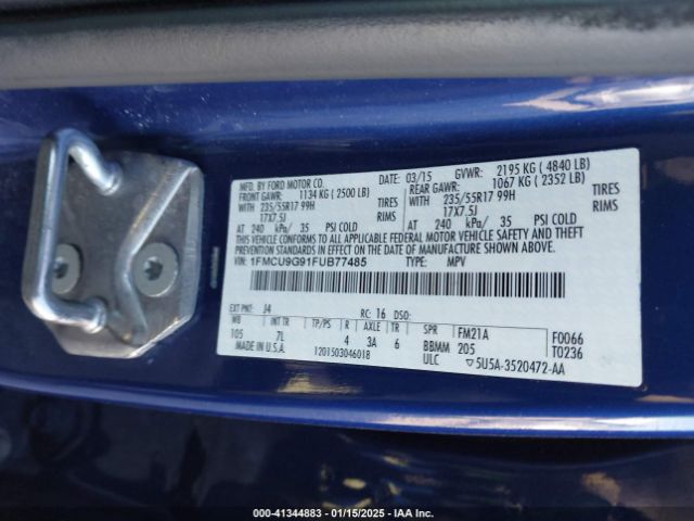 1FMCU9G91FUB77485 Ford ESCAPE SE