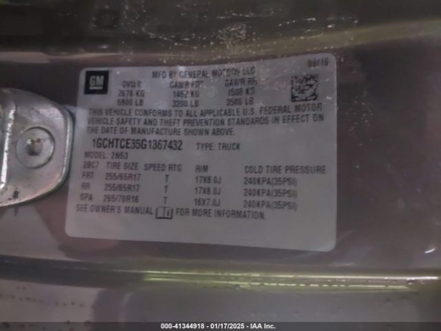 1GCHTCE35G1367432 Chevrolet Colorado Lt