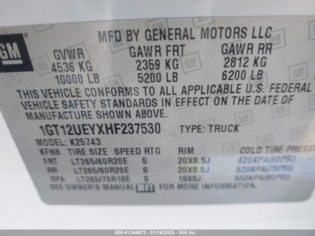 1GT12UEYXHF237530 GMC Sierra 2500hd Denali
