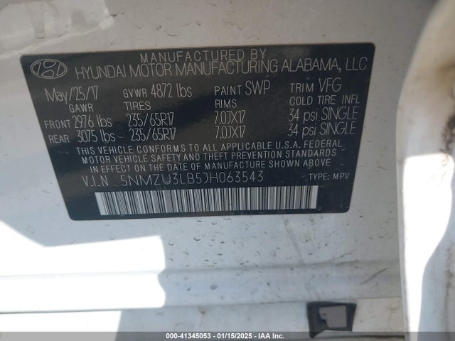 5NMZU3LB5JH063543 Hyundai Santa Fe Sport 2.4l