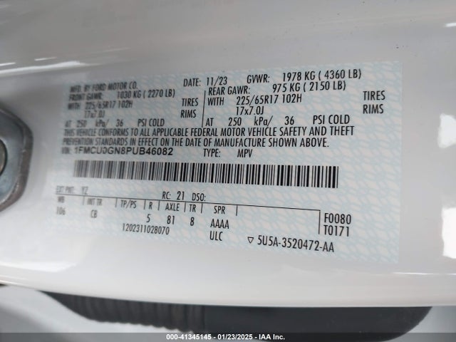 Ford Escape Active 2023 1FMCU0GN8PUB46082 Image 9