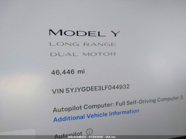 2020 TESLA MODEL Y 5YJYGDEE3LF044932 Photo 6