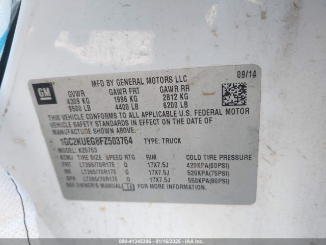 1GC2KUEG8FZ503764 Chevrolet Silverado 2500hd Wt