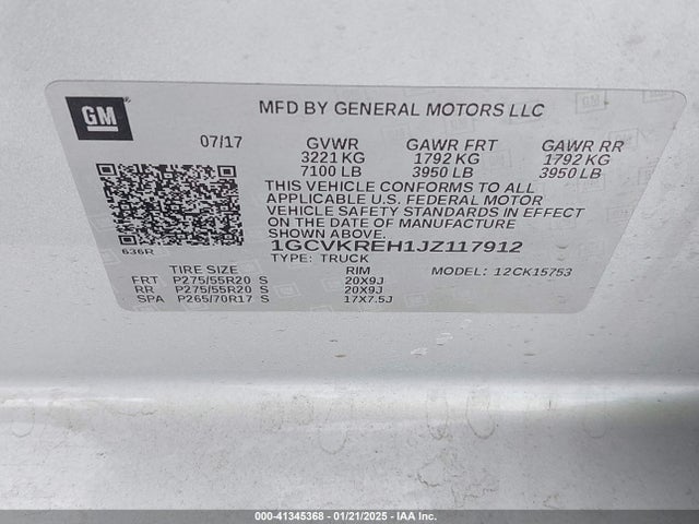 1GCVKREH1JZ117912 Chevrolet Silverado 1500 2lt