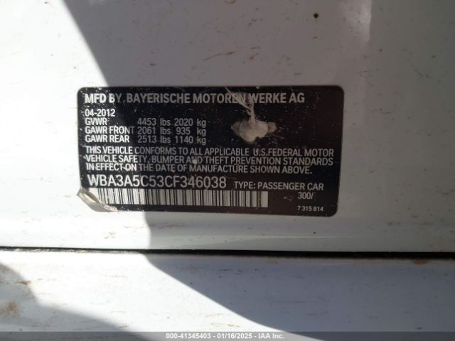 2012 BMW 328I WBA3A5C53CF346038 Photo 8