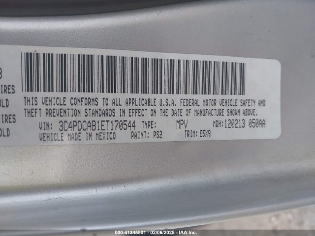 Dodge JOURNEY SE 2014 3C4PDCAB1ET170544 Image 9