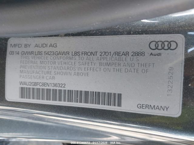 WAU2GBFC8EN136322 Audi A7 3.0t Premium Plus