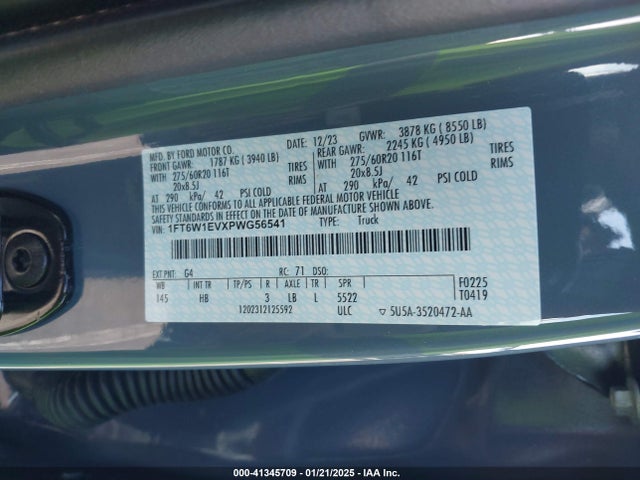 Ford F-150 Lightning Lariat 2023 1FT6W1EVXPWG56541 Image 9