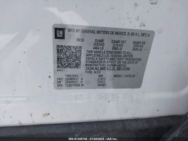 3GKALMEV1JL381034 GMC Terrain Sle