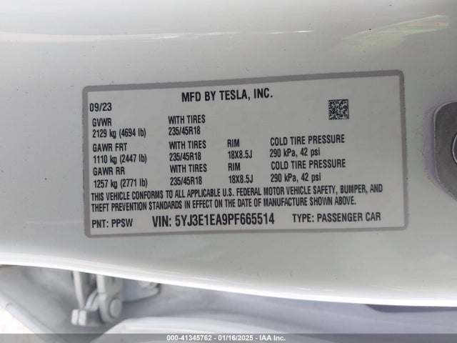 2023 TESLA MODEL 3 5YJ3E1EA9PF665514 Photo 8