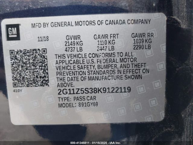 2G11Z5S38K9122119 Chevrolet IMPALA LT